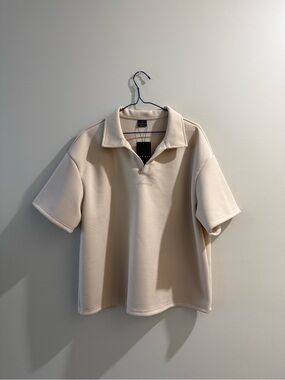 Men's Short-Sleeve Polo Shirt in Cream